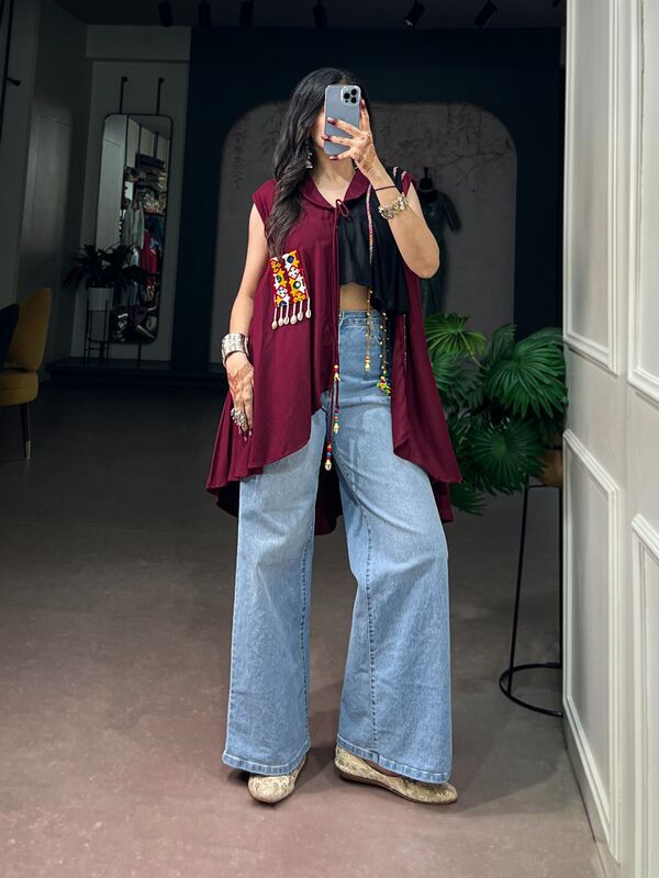 Rayon Garba Glam Top