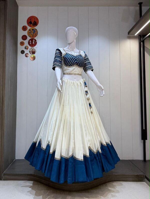 Roman fabric Lehenga