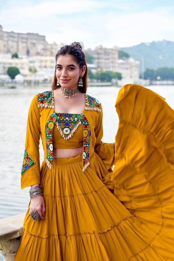 Pure Rayon Fabric lehenga with Koti
