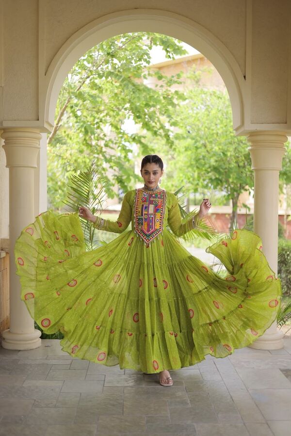 Bandhani Print work Gown