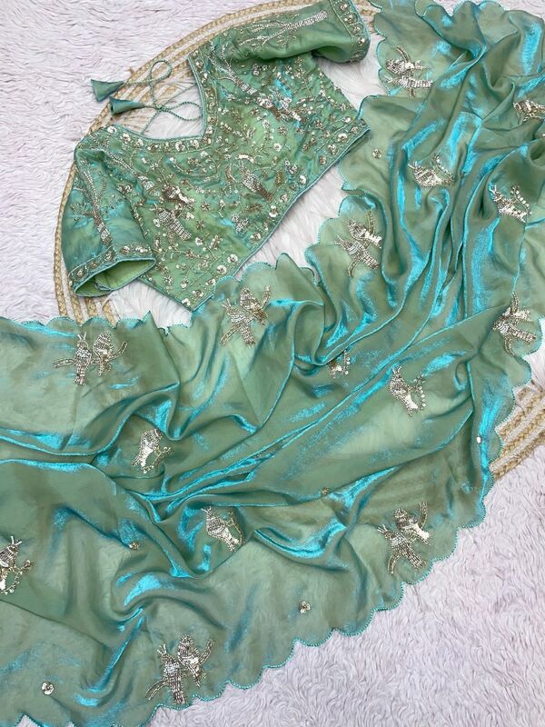 PURE SOFT FANDY SATTIN SILK SAREE