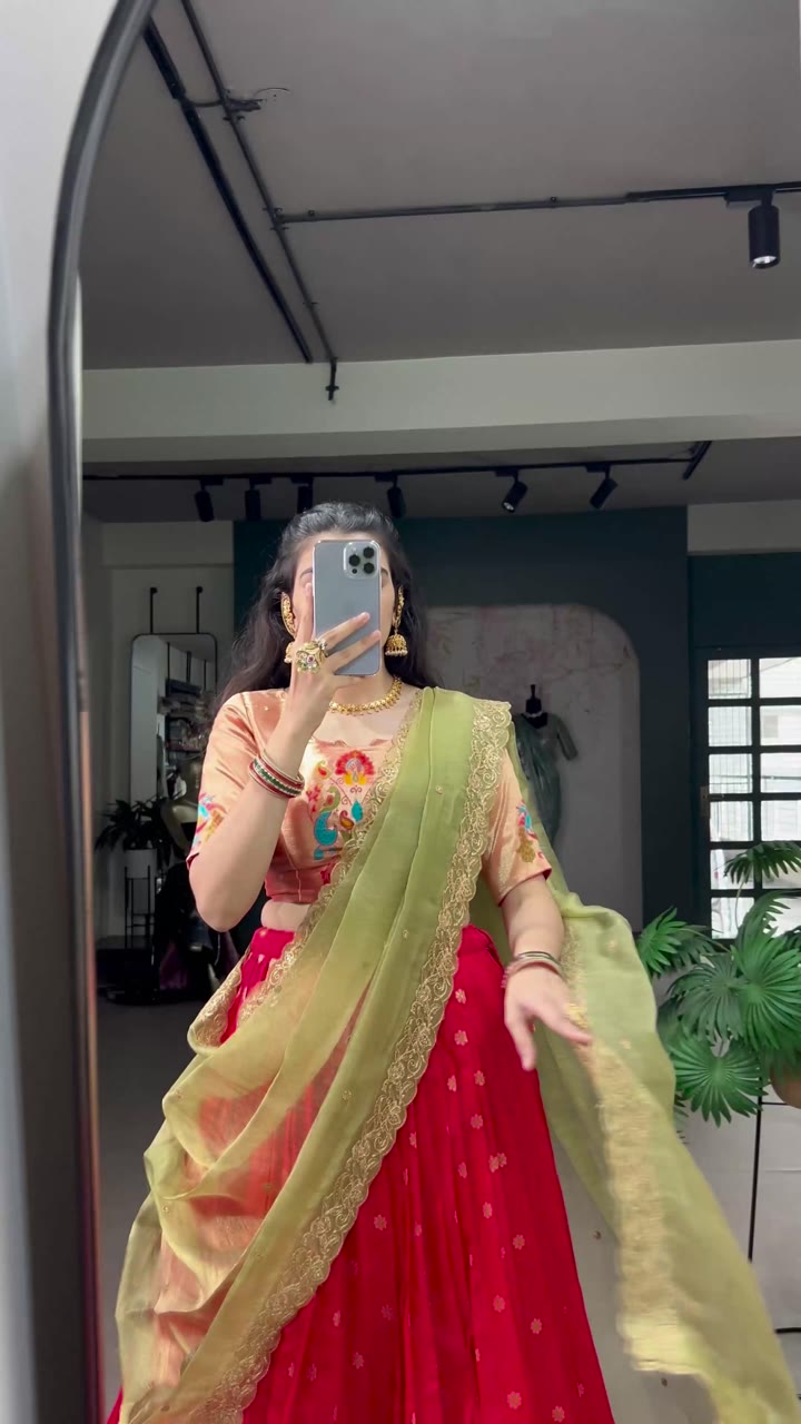 Jacquard Silk (Paithani) Lehenga